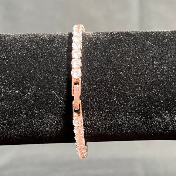 Rose Gold Tone Tennis Bracelet - Picture 3 of 3